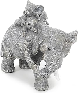 Good Luck Decorations Elephant Gifts for Women,Unique Figurines Decor for The Home, Room,Bathroom,Bedroom,Classroom Shelf Décor (Gray)