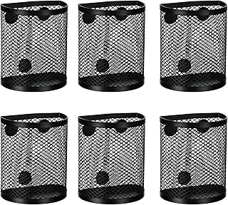 8 PCS Magnetic Pencil Holder Locker Accessories Metal Strong Magnetic Pen Holder for Whiteboard Refrigerator Home School Office 2.9×2.0×3.7 Inch Black