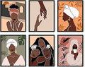 HAUS AND HUES Black Woman Wall Art – Set of 6 Black Girl Magic Prints, Women of Color Posters, Fashion-Inspired Wall Art (Unframed, 8"x10")
