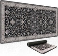 Baziabbo Black Desk Mat,XXL Extended Large Mouse Pad,Gaming Mousepad with Stitched Edge,Non-Slip Rubber Base Keyboard Desk Pad for Home Office Study Game (Black)