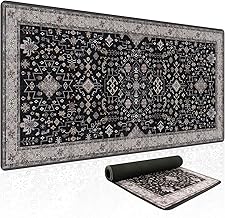 Baziabbo Black Desk Mat,XXL Extended Large Mouse Pad,Gaming Mousepad with Stitched Edge,Non-Slip Rubber Base Keyboard Desk Pad for Home Office Study Game (Black)