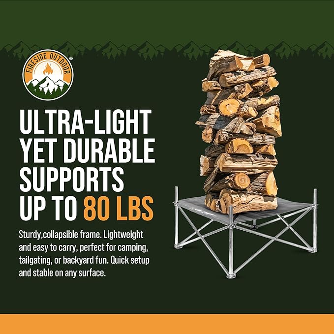Fireside Outdoor Pop-Up Fire Pit 24" Ultra Lite Weighs 3.2 lbs - Folding FirePits for Outside, Outdoor Small Firepit Portable, Campfire Burn Pits, Camping Fire Pit Portable Holds 80 lbs of Firewood