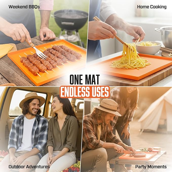 36" Blackstone Silicone Mat - Heavy Duty Food Grade Silicone Griddle mat for Blackstone Griddle - BBQ Shield Against Rust, Grease & Dirt, All-Season Protection - Griddle Accessories