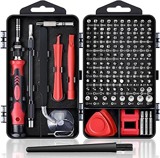 Precision Screwdriver Set, SHOWPIN 122 in 1 Computer Screwdriver Kit, Laptop Screwdriver Sets with 101 Magnetic Drill Bits, Electronics Tool Kit Compatible for Computer, Tablet, PC, iPhone, PS4 Repair