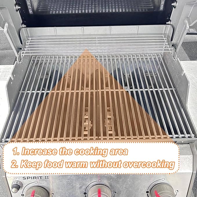 7641 Warming Rack for Weber GS4 II/I Spirit 300 SER Spirit 400(2025 Y) Weber Spirit 2 Grill Parts for Webber Genesis Silver Gold B/C, 91289 Upper Rack for Webber Genesis 1000-5500, 304 Stainless Steel