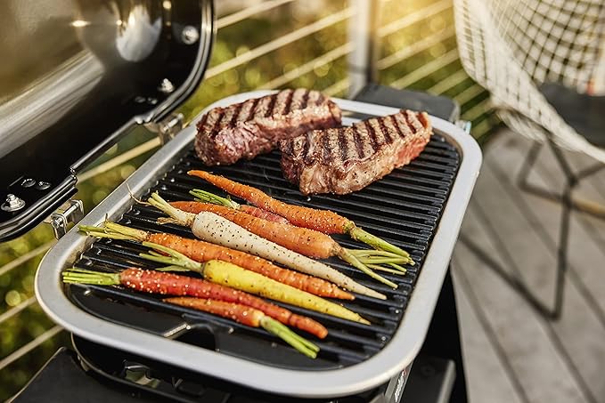 Weber Lumin Compact Electric Grill, Light Green, with Lumin Compact Grill Stand