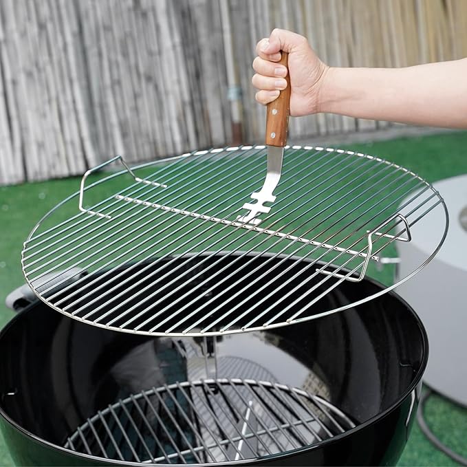 onlyfire 2 Grate Liftes, Stainless Steel Cooking Grid Lifter Gripper Picker Grill Accessories BBQ Utensil Universal Grill Tool for Cast Iron and Stainless Steel Grates