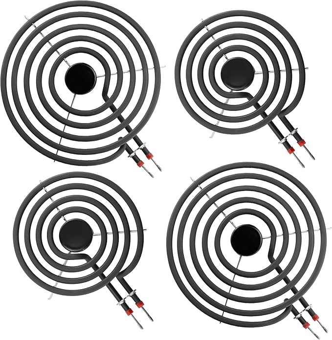 Upgraded MP22YA Electric Stove/Range Burner Element Unit Set 2 pcs MP15YA 6" and 2 pcs MP21YA 8" Stove Burners Replacement Fit for Whirl-pool,Ken-more,May-tag,Hard-wick Range/Stoves by AMI PARTS