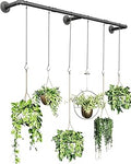 SOFITORG Plant Haning Rod, Hanging Planters for Indoor Plants with 6 Chains, Wall Plant Hanging Bar for Window Celling, 65.7 Inch, Metal Black, Pots Not Included