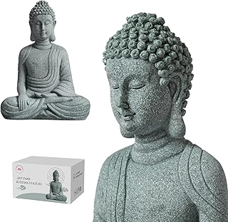 Little Buddha Statue for Home - Handmade Stone Meditation Sitting Buddha Figurine, Buddah, Buda, Budda, Baby Buddha Statue Indoor/Outdoor, Buddha Decor & Gifts, Buddhas, Buddha Sculpture