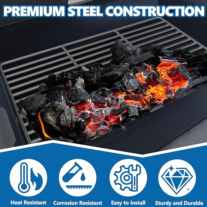 SafBbcue Charcoal Grate for Blackstone 1819 Griddle & Charcoal Grill Combo Replacement Parts, Charcoal Fire Grate Compatible with Blackstone Duo Model 1819, Stainless Steel
