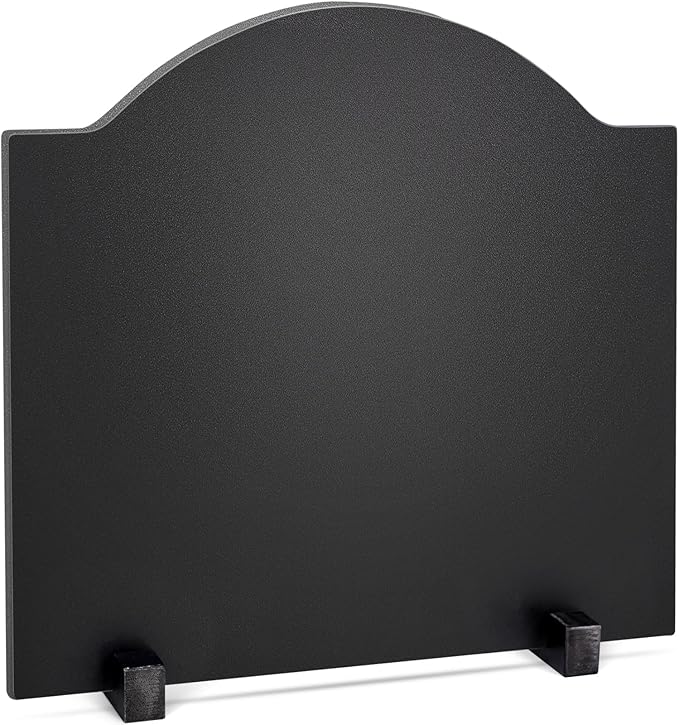 INNO STAGE 18" Fireplace Back Plates - Iron Fireback with Feet, Fireplace Wall Protection, Fireplace Heat Reflect, Black