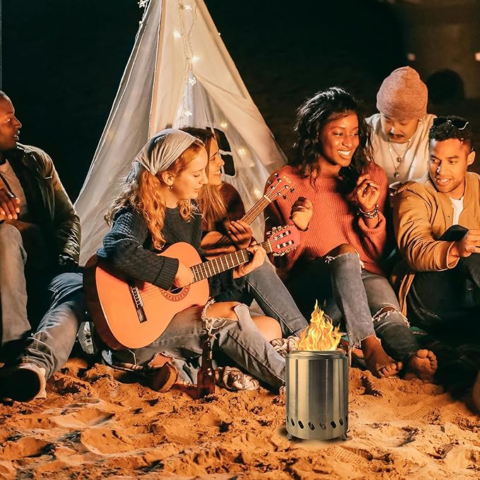 Tabletop Fire Pit - Smokeless Firepit Mini Fire Pit Stove Bonfire Table Top Firepit Outdoor Solo Portable FirePit with Carry Bag Pellet Stove