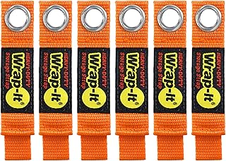 Heavy-Duty Wrap-It Storage Straps - 7-inch (6-Pack) Blaze Orange - Garage Organizer and Appliance Cord Holder for Home Storage Essentials