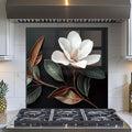 Evgosm Tempered Glass Backsplash for Kitchen， Stove Splashback, Flowers Glass Backsplash, Easy to Install and Clean, Used for Kitchen Wall Protection and Decoration. (30x30'')