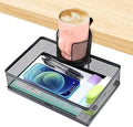 ROSYLINE 360°rotation under desk drawer, Drawer Under Desk Storage Organizer, Rotary Desk Storage Organizer with Cup Holder, Clamp Drawer Basket, sturdy and durable (black)