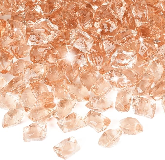 Mr. Fireglass 1/2-Inch Polygon Fire Glass for Fireplace Fire Pit & Lanscaping, 10 Pounds High Luster Elegant Gold