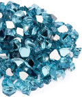 NUPICK 20 lb 1/2 Inch Reflective Fire Glass, Pacific Blue, Sparkly, Eco-Friendly, Convenient, Mirror Finish