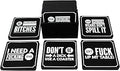 Summit One Funny Coasters for Drinks, Set of 10 (4 x 4 Inch, 5mm Thick) - Bar Accessories for The Home Bar Set, Absorbent Felt Drink Coasters - Man Cave Accessories