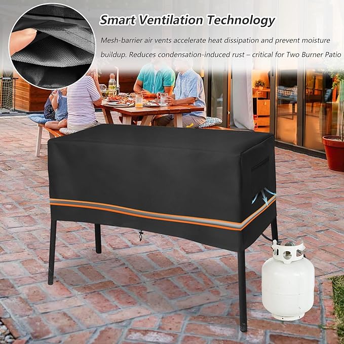 Two Burner Patio Cover for Camp Chef 2 Burners Stove and Gas One/Vivicreate/Outvita/ROVSUN/VIVOHOME Propane Double Burner Two Burners Outdoor Backyard Cooking Camping Stoves,for Camp Chef Accessories