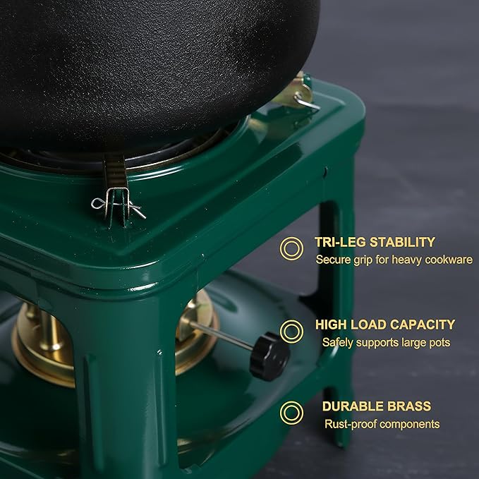 Portable Kerosene Stove 8-Wicks, Camping Stove & Fogon de Petróleo para Cuba, Multi-Fuel Kerosene Heater for Outdoor Cooking, Hiking, Backpacking, Emergency Stove Use (Square)