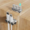 Zinc Alloy Cable Organizers (2 Pack) | Desk Cable Anchors for Charger & Cord Management | Premium, Stylish & Durable Clips for Home & Office