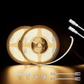 PAUTIX COB LED Strip Lights 40ft/12.2m Super Bright,504 LEDs/m Warm White 3000K CRI90+ Flexible LED Tape 24V for Cabinet Home DIY Lighting Projects with 2pcs COB Connector(Power Supply Not Included)