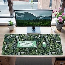 iCasso Desk Mat, Big Desk Pad, XXL Extended Gaming Mouse Pad, Large Mouse Pad for Desk Rubber Base Mousepad with Stitched Edges, Keyboard Mouse Mat (Dark Green)