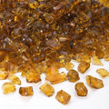 Mr. Fireglass Crushed Fire Glass for Natural or Propane Fire Pit, 10 Pounds Decorative Recycled Fireplace Glass Rocks for Fire Pit Fireplace and Landscaping, High Luster Amber
