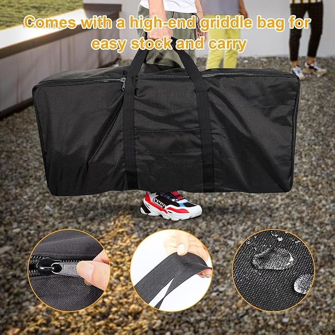Professional Flat Top Steel Griddle for Camp Chef,Accessories for Camp Chef GB90D, TB90LW, TB90, TB90LWG, TB90LWG15, SPG90B, CCH3 Model Stoves,16'' x 38'' Griddle with Carry Bag