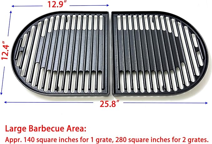 Direct Store DC126 Cast Iron Grill Cooking Grates for Coleman Roadtrip Swaptop Grills LX LXE LXX, Non-Stick Grids Grates, 2 Pack
