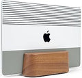 COREMINDED Adjustable Vertical Laptop Stand for Desk, Wooden Laptop Holder, MacBook Pro Stand, Wood Mac Air Dock (Solid Walnut)