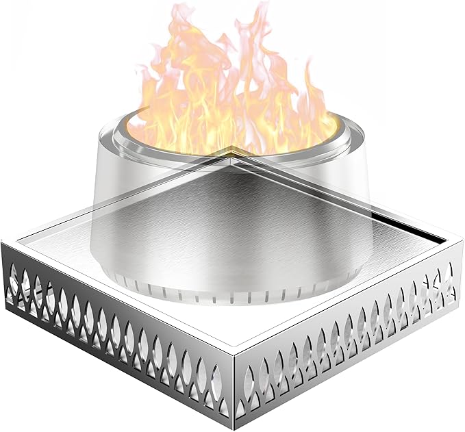Stainless Steel Fire Pit Base for Surface Protection, X24 (25.6 Inch) Metal Fire Pit Mat, Heavy Duty Accessory for Solo Stove, Deck Protector with Air Vents for Indoor Outdoor Use