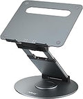 Nulaxy Telescopic 360 Rotating Laptop Stand for Desk Adjustable Height Swivel Pull Out Design Ergonomic Laptop Riser Standing Desk Converter Fits All 10-17" Laptops Computer MacBook, Gray