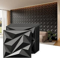INMOZATA 3D Wall Panels, 33 Pack 12 x 12 Inch Decorative Wall Panels PVC Accent Wall Panels Diamond Textured Wall Panels for Interior Wall Decor, TV, Gaming Living Room, Bedroom Background(Black)