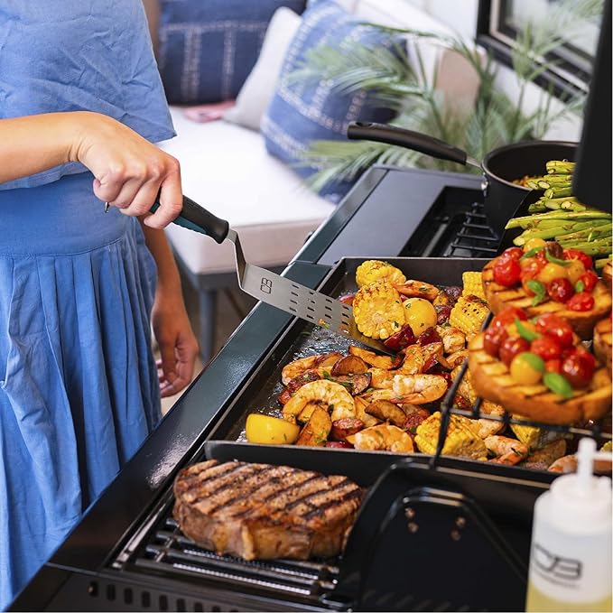 Charbroil Pro Series Amplifire Technology 3-Burner Propane Gas Grill and Griddle Cabinet with Side Burner, Black - 463366724
