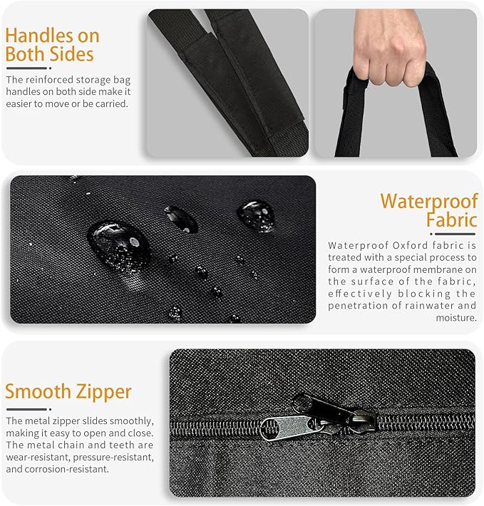 Griddle Carry Bag Fits 17 Inch & 22 Inch Grill Large 24" L x23 W x10 H Heavy Duty Waterproof Griddle Cover for Camping Picnic, Black