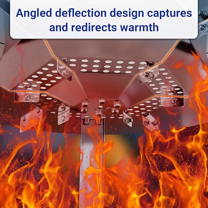 Heat Deflector Fit for Solo Stove Yukon 27”, 304 Stainless Steel Heat Diffuser for Yukon Fire Pit with Grill Gloves & Fix Hoop, Capture and Redirect Warmth, Camping Accessory