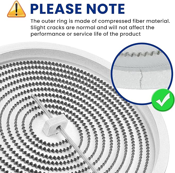 10In W11047722 8523692 W10248262 Single Radiant Surface Heating Element Fit for Whirl-pool, Ken-more, May-tag, Replaces PS11775308 4461933 AP6041999 Range Stove Burner Surface Element By Fetechmate