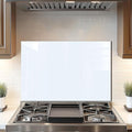 DAIFURONGE Tempered Glass Backsplash for Kitchen, Black and White Art Stove Backsplash Protector - Easy to Clean Wall Decor (White, 30"x20"(76.2x50.8cm))