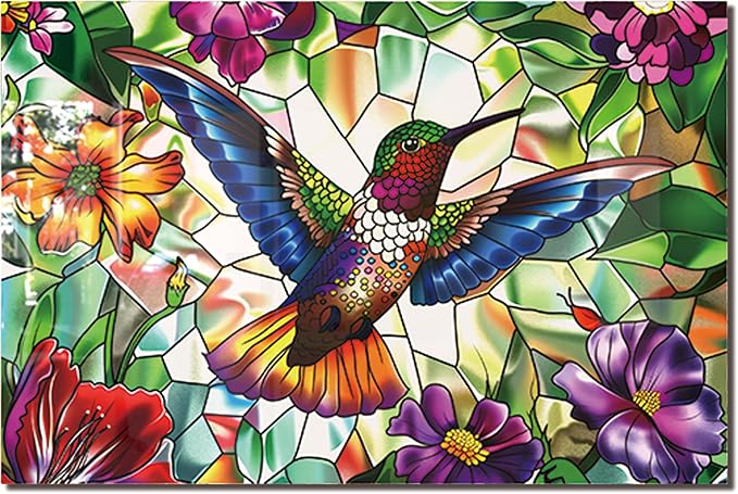 fzxwyishu Tempered Glass Kitchen Backsplash, Stove Back Top Cover, Splashback Tile,Hummingbird Kitchen Sink Cover Splash Guard, Home Kitchen Decor (Art Deco 2, 30"x14"(76.2x35.56cm))