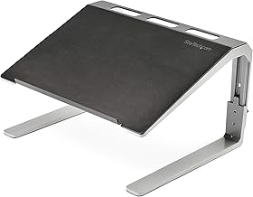 StarTech.com Adjustable Laptop Stand - Heavy Duty Steel & Aluminum - 3 Height Settings - Tilted - Ergonomic Laptop Riser for Desk (LTSTND)