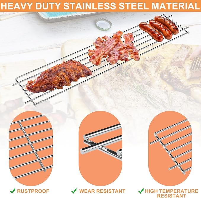 7513 Grill Warming Rack for Weber Genesis 1000 Parts Genesis 1000-5500, Genesis Silver/Gold C & B, 80633 Raised Grill Rack for Weber Spirit 700 Genesis Platinum Grill Stainless Steel 24.9"x4.7"