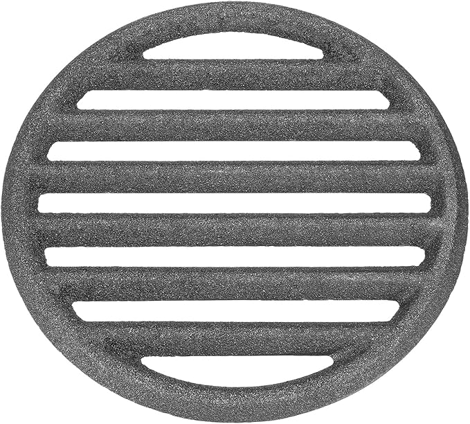 PATIKIL Cast Iron Fire Grate, 6.3" Round BBQ Grill Grate Replacement High Heat Charcoal Plate Fire Bottom Grate Grilling Accessories 6 Slots for Grilling Barbecue
