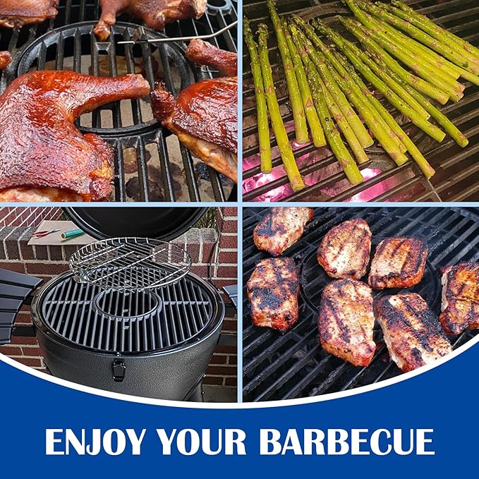 19.5" Round Grill Grate for Akorn Kamado Ceramic Grill Char Griller Akorn 16620 E56720 16820 Parts, Cast Iron Grate for Char-Griller E16620 Pit Boss K24 Louisiana Grills K24 Replacement, Firepit Grate