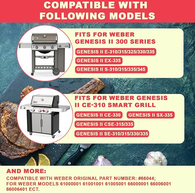 66044 Warming Rack for Weber Genesis II GS4 300 Series Genesis 2 E310 S310 E330 E315 S315 S335 Grill Parts Upgrade Foldable Warming Rack for Weber 61015764 Accessories SUS304 Stainless Steel 25 3/4"