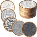 Eykao 5 Pack Coasters for Drinks Absorbent, 4.3 inches Cork Coasters for Coffee Tables, Wooden Drink Coasters for Table Protection, Cute Coasters for Kitchen, Farmhouse, Bar, and Office (Gray Series)