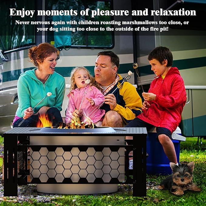 Surround Tabletop Use for Solo Stove Bonfire Ranger Mesa, Fire Pit Surround Table Square, Accessories for Solo Stove, Indoor Outdoor Use, Thick Metal Black