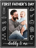 FaCraft First Fathers Day Picture Frame from Daughter Son Baby Wife - Daddy & Me First Time Dad 1st Fathers Day Gift for New Dad Daddy to Be Expecting Father New Born Baby Nursery Decor Photo Frame
