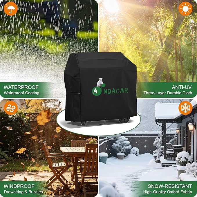Charcoal Grills Cover for 440 SQ Wood Pellet Grill, Waterproof Outdoor Grill Cover BBQ Grill Cover Barbeque Grill Cover (Cover Only) - 45" L×25" W×35" H, Black